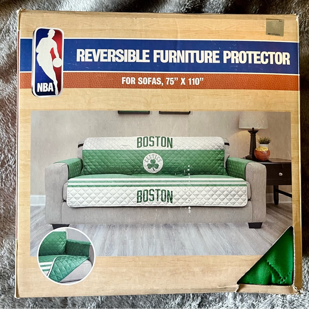 Boston Celtics NBA Reversible Sofa Couch Protector